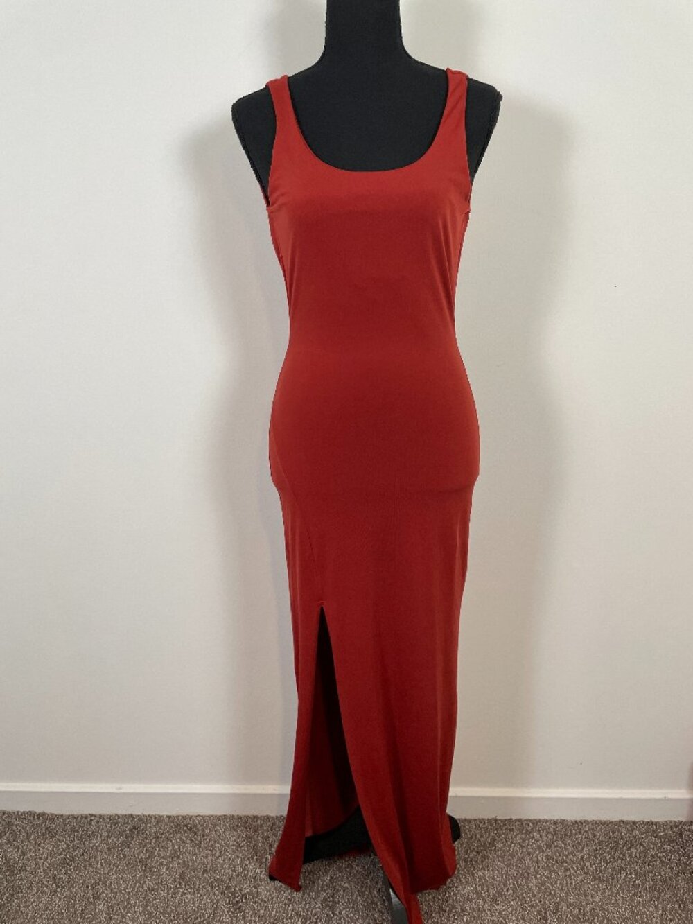 Arden B Red Cowl Back Maxi Dress XS Made in USA